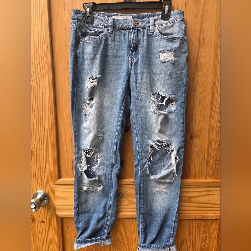 KanCan Light Blue Distressed Boyfriend Jeans